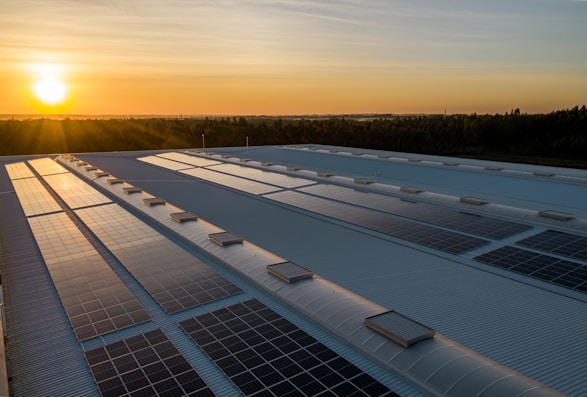 Solar panels and renewable energy plant