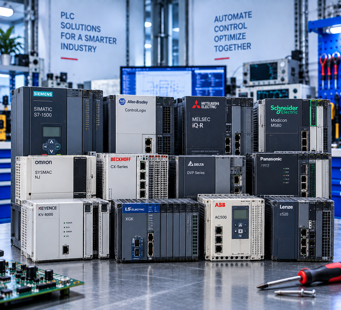 Industrial automation cabinets and PLC test facility