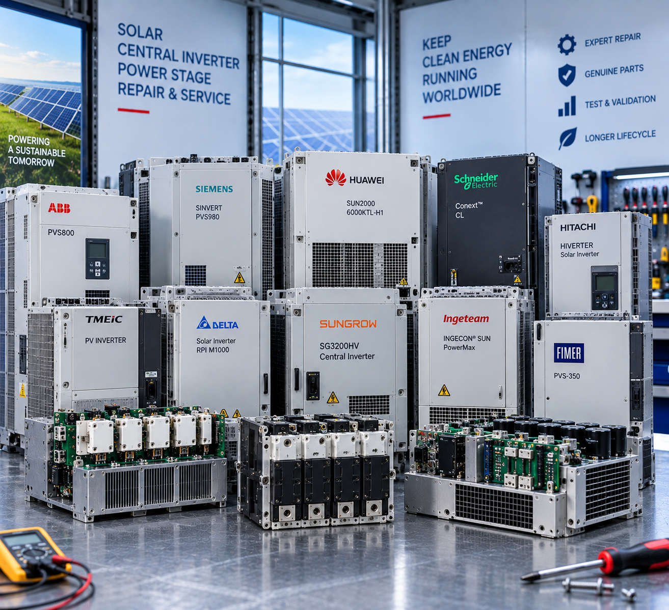 Industrial automation cabinets and Solar Central drive test facility